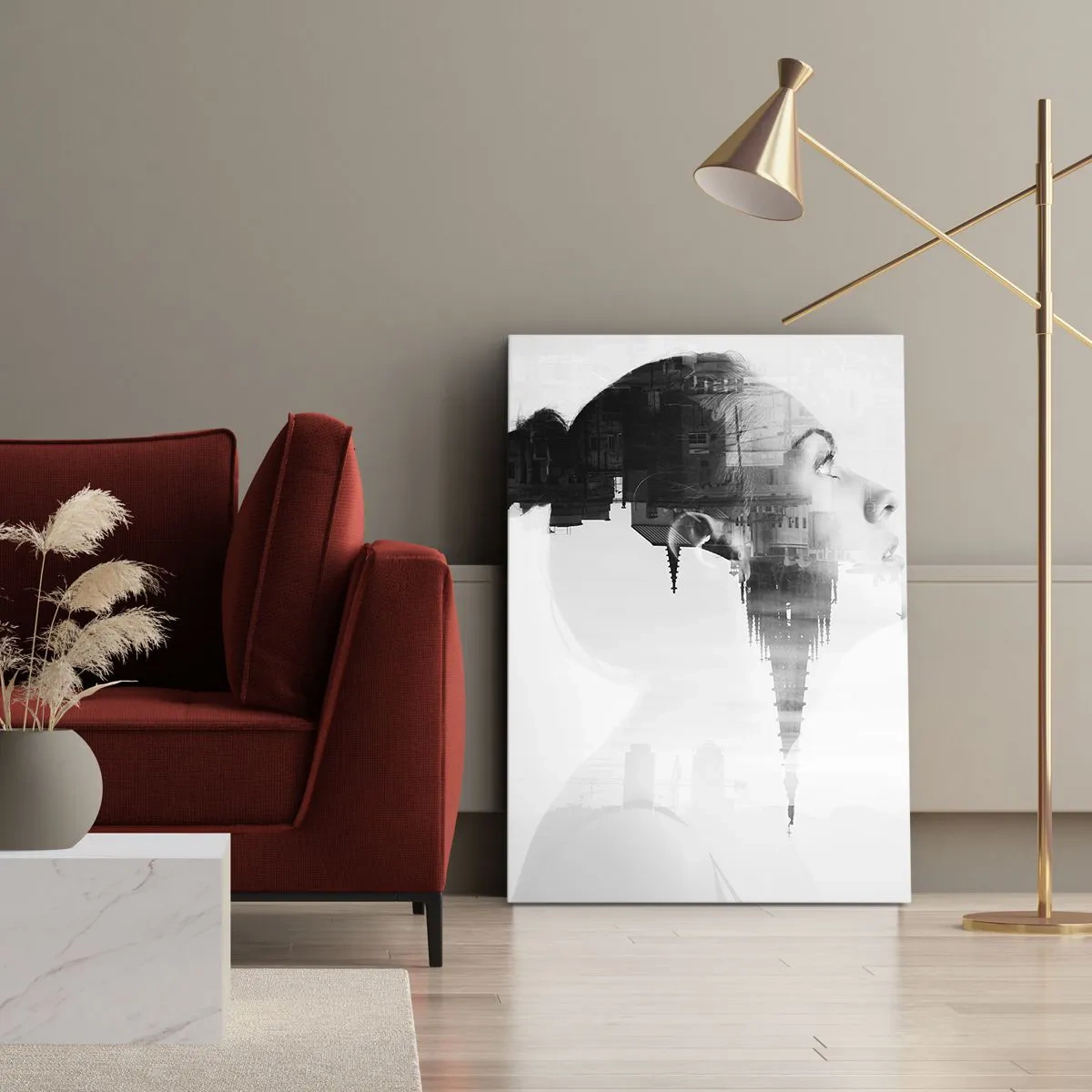 Bild auf Leinwand - Leinwandbild - Auf beiden Seiten des Glases - 45x80 cm