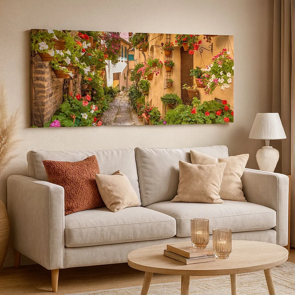 Bild auf Leinwand - Leinwandbild - Italienische Gasse - 100x40 cm