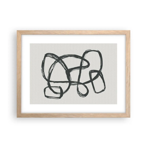 Poster in einem Rahmen aus heller Eiche - Schleifenabstraktion - 40x30 cm