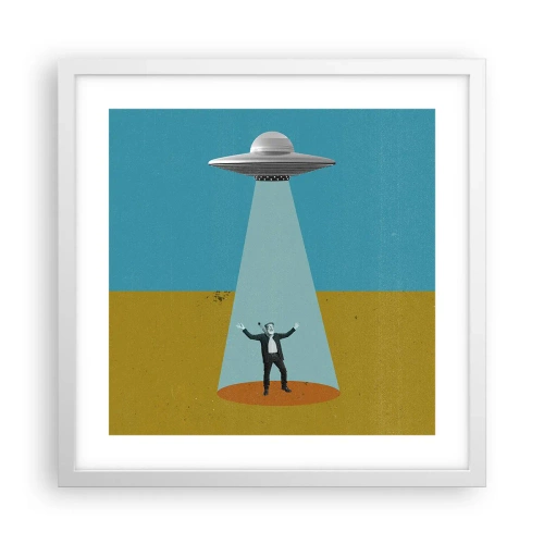 Poster in einem weißen Rahmen - Nahe Begegnung - 40x40 cm