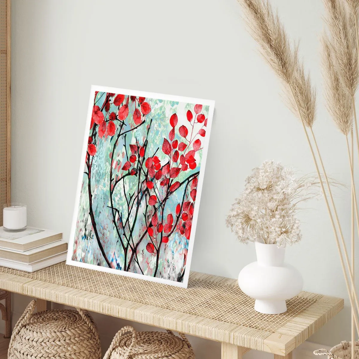 Poster - Baum in Scharlachrot - 70x100 cm