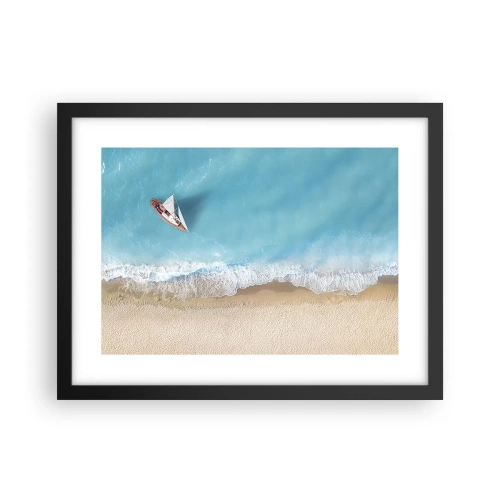 Poster in einem schwarzem Rahmen - An der Grenze von Blau und Gold - 40x30 cm