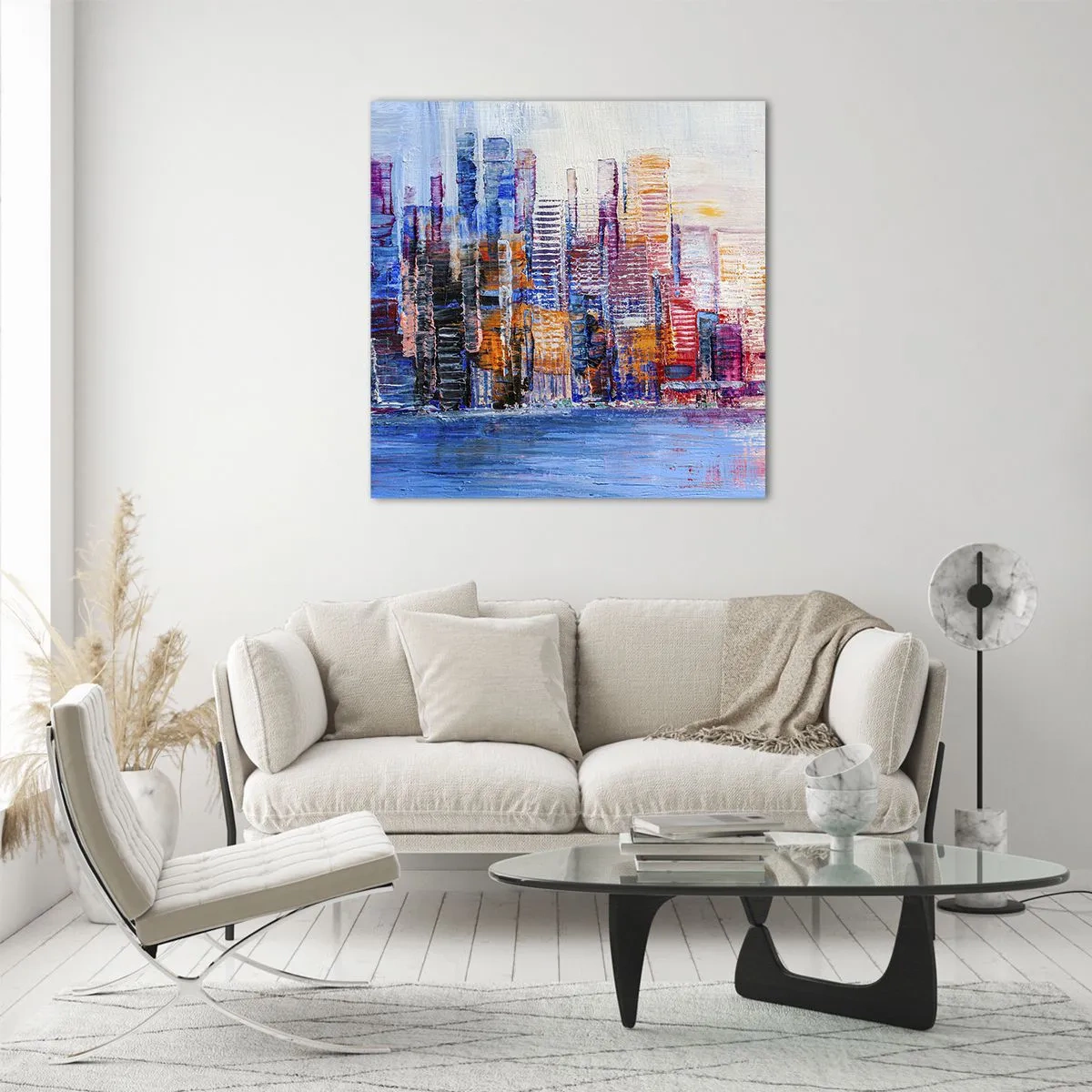 Glasbild - Bild auf glas - Fröhliche Metropole - 70x70 cm