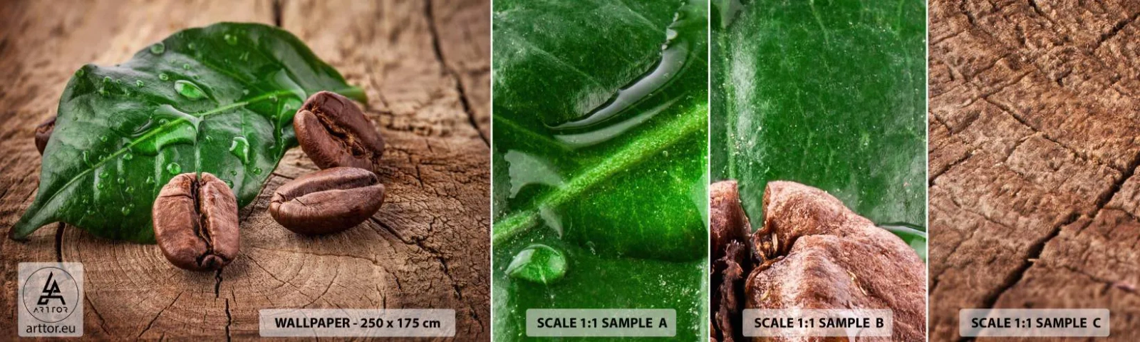 Fototapetenmuster Standard Eco - Der wahrste und schwarze - Gastronomie, Kaffee, Kaffeebohne - 100x30 cm