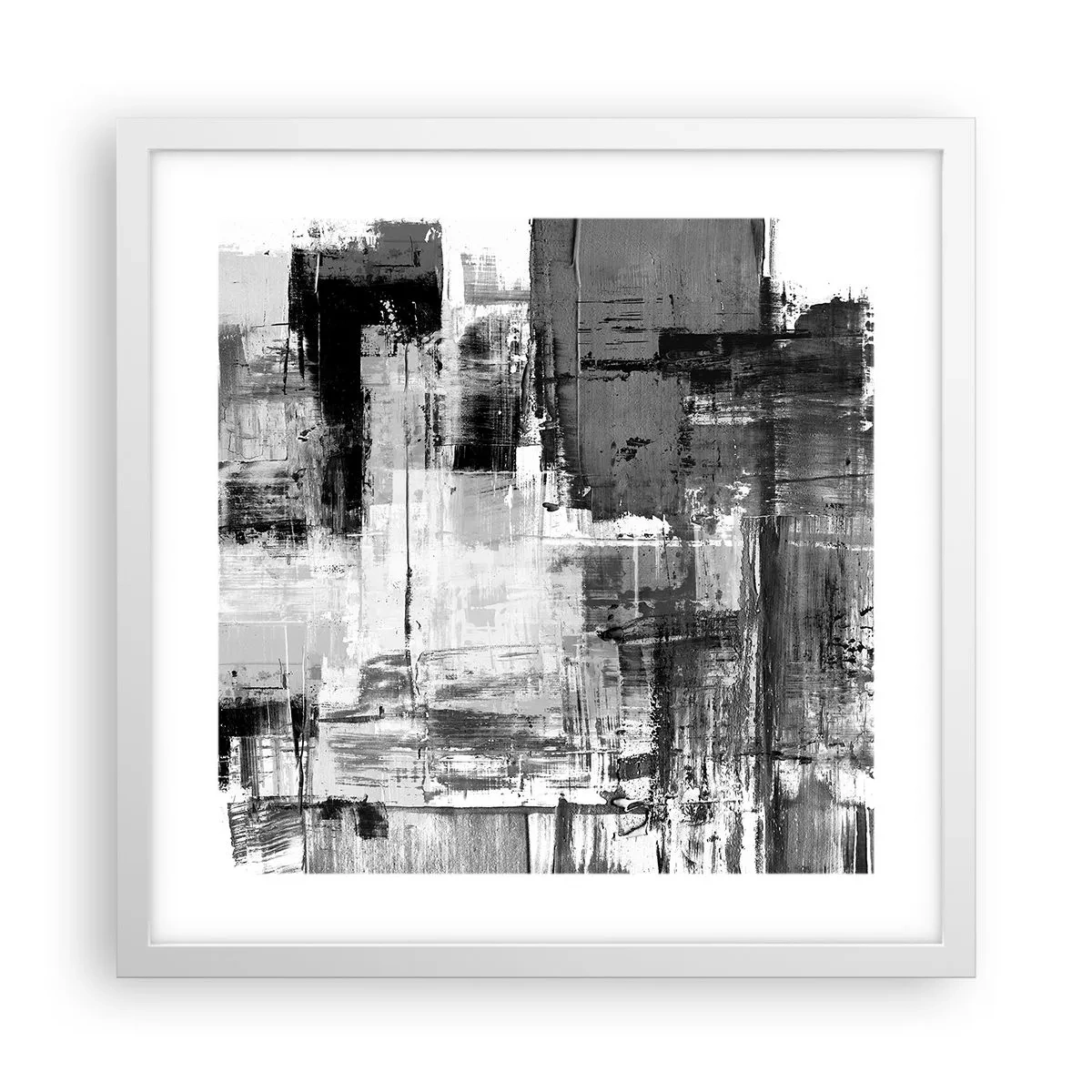 Poster in einem weißen Rahmen - Wunderschönes Grau - 40x40 cm