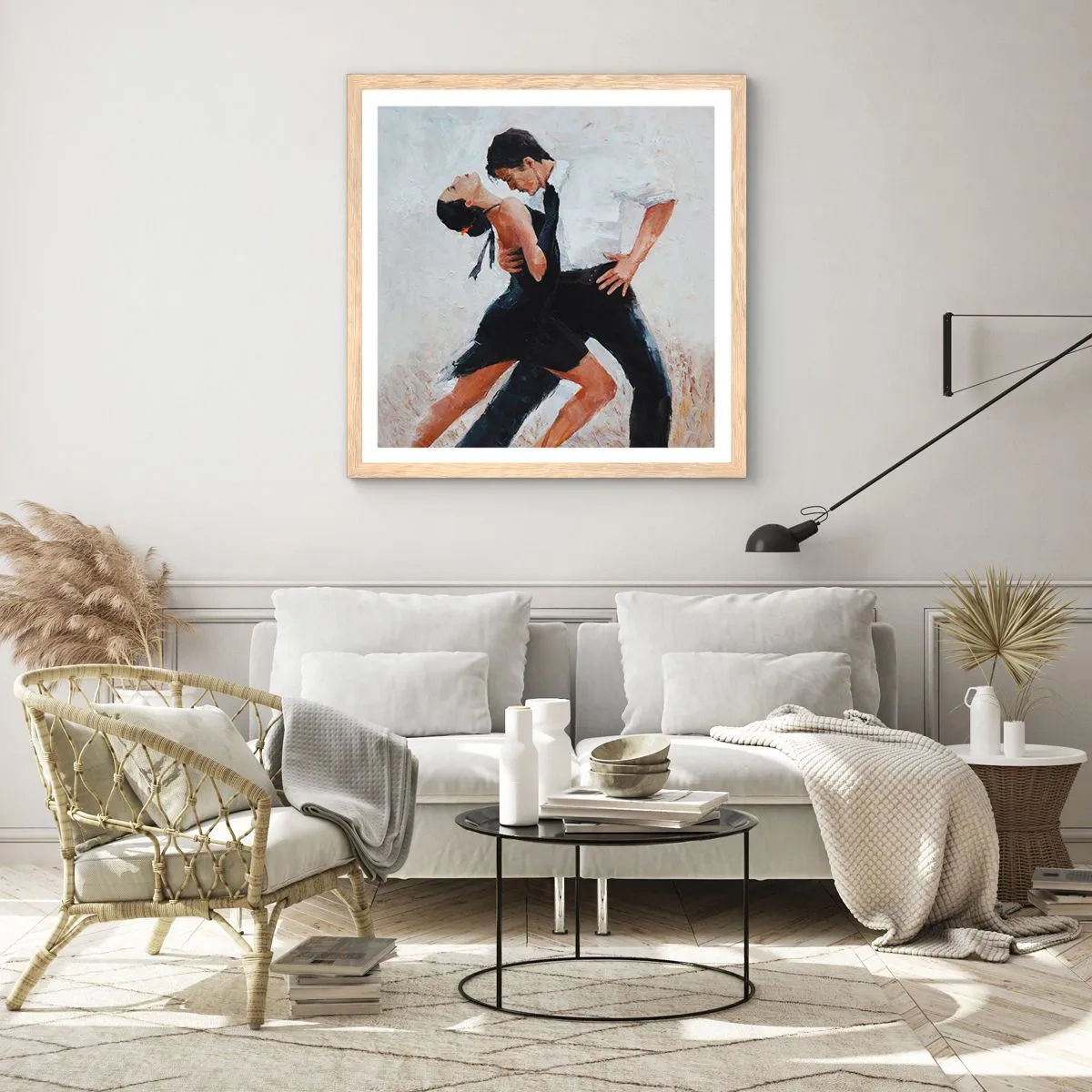 Poster in einem Rahmen aus heller Eiche - Tango meiner Träume und Träume - 30x30 cm