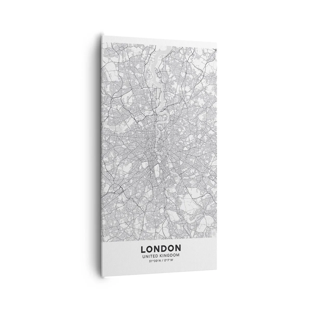 Bild auf Leinwand - Leinwandbild - Karte des Labyrinths von London - 65x120 cm