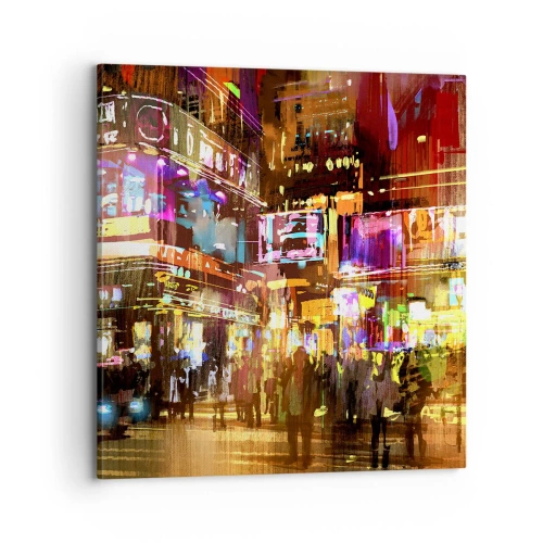 Bild auf Leinwand - Leinwandbild - In einem Lichtermeer - 70x70 cm