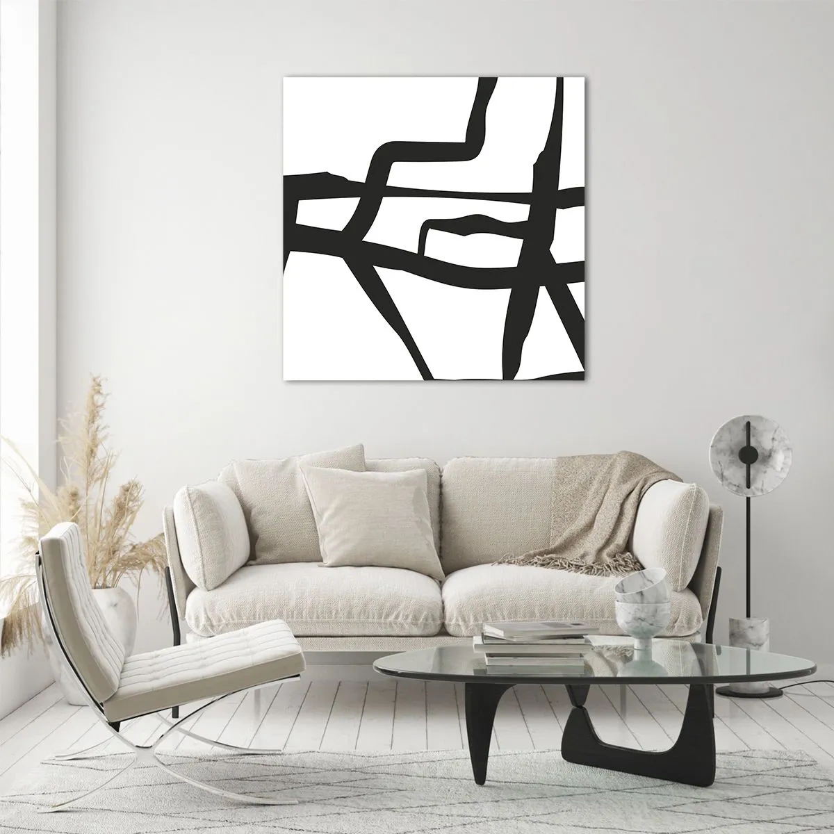 Glasbild - Bild auf glas - Schwarz-Weiß-Design - 30x30 cm