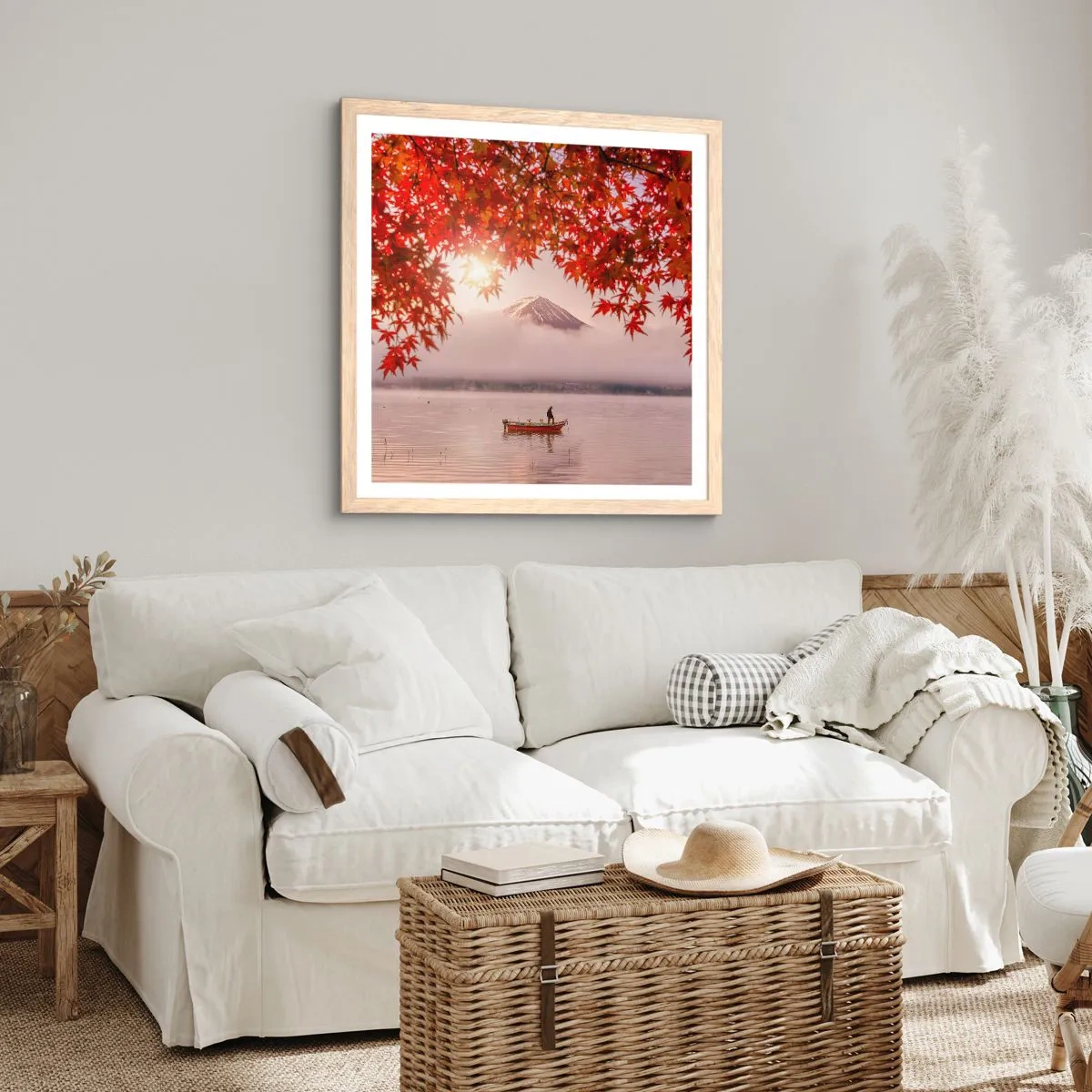 Poster in einem Rahmen aus heller Eiche - Im japanischen Klima - 30x30 cm