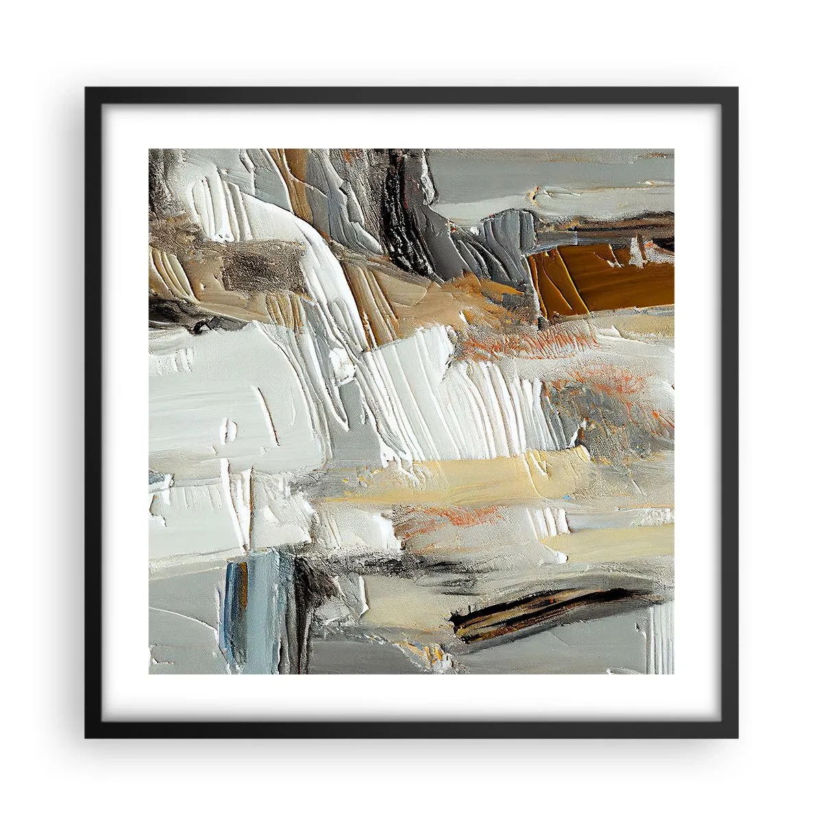 Poster in einem schwarzem Rahmen - Bunte Schichten - 50x50 cm