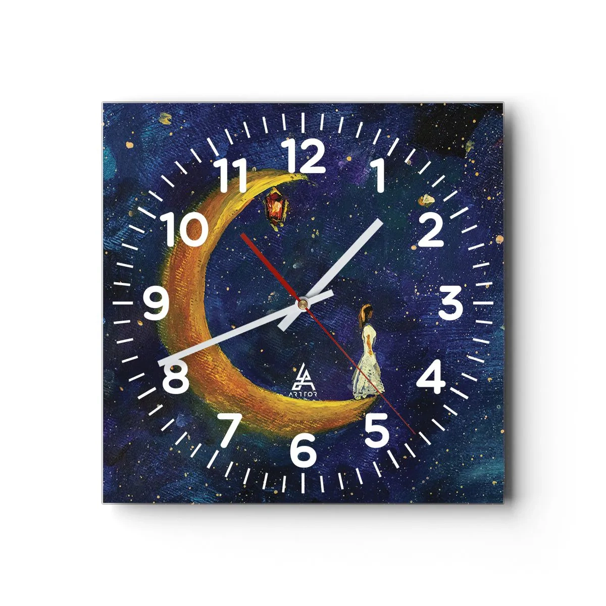 Wanduhr - Glasuhr - Der Ruf der Welt - 30x30 cm