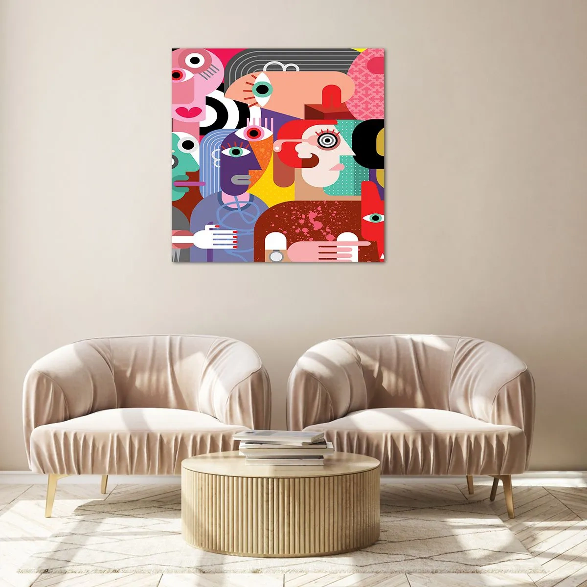 Glasbild - Bild auf glas - Wir sind von Herrn Picasso - 50x50 cm