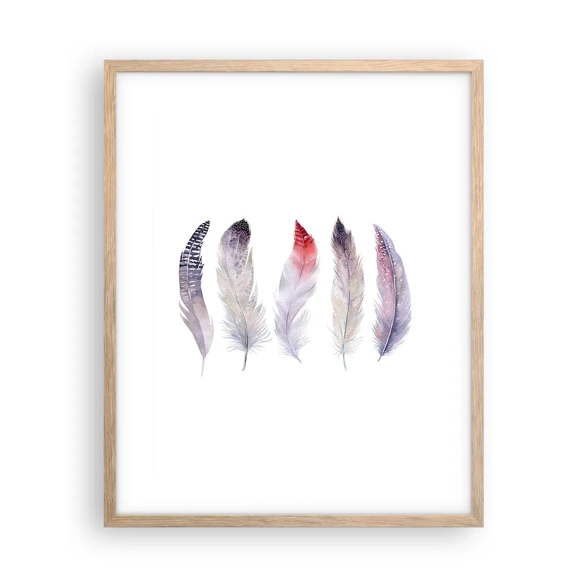 Poster in einem Rahmen aus heller Eiche - Zart wie mehrfarbiger Nebel - 40x50 cm