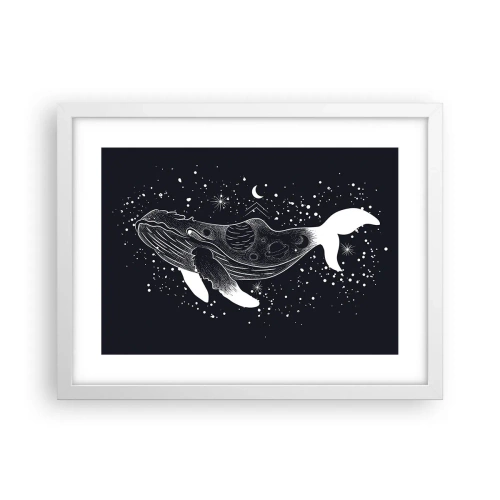 Poster in einem weißen Rahmen - Im Ozean des Universums - 40x30 cm