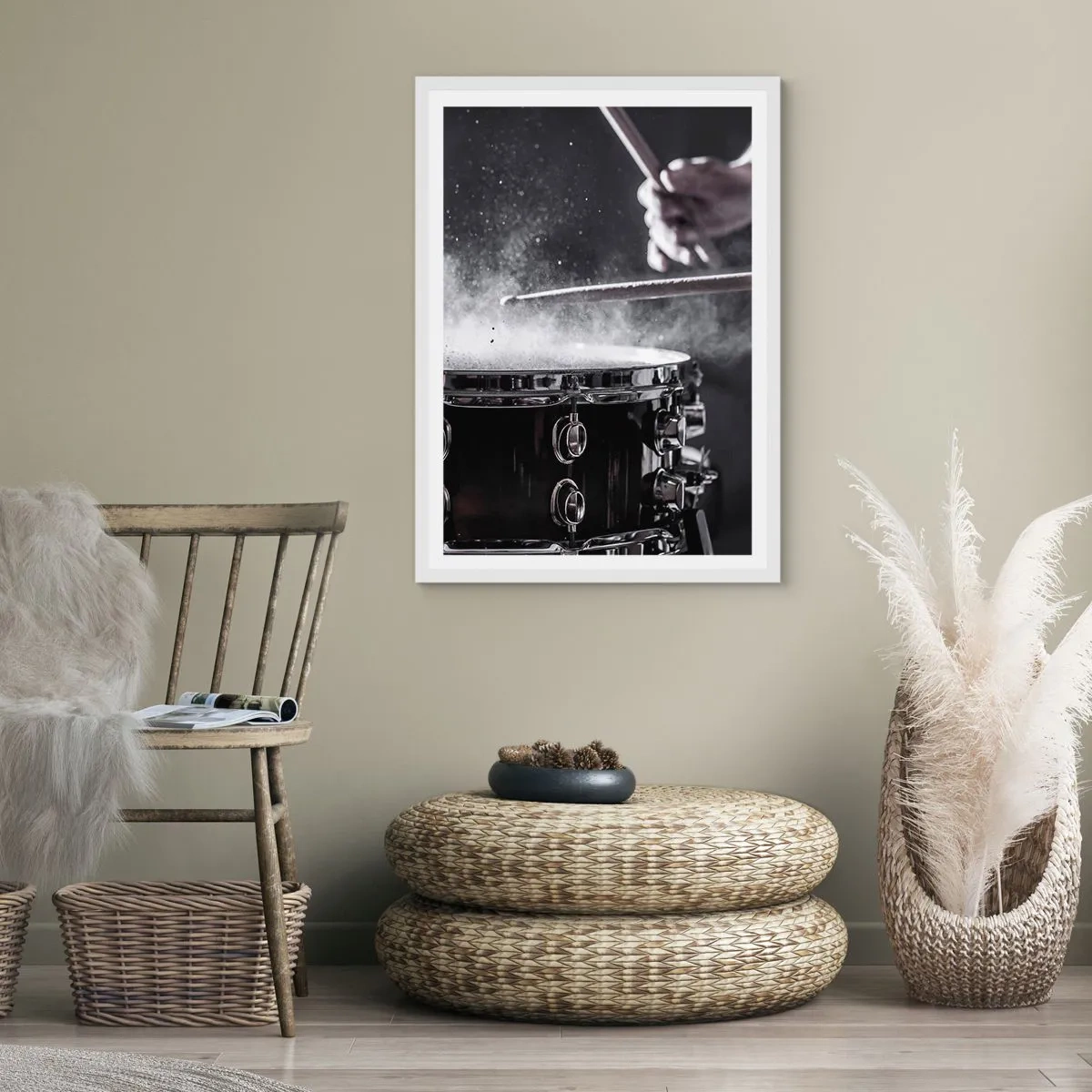 Poster in einem weißen Rahmen - Der Puls der Musik - 61x91 cm