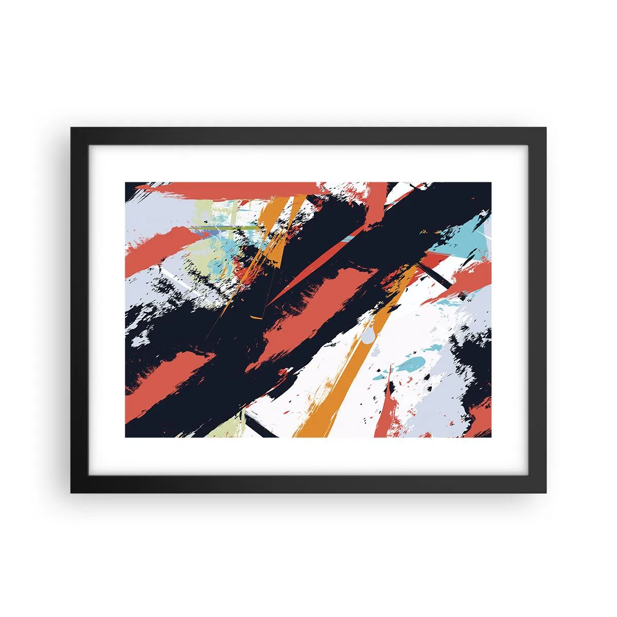 Poster in einem schwarzem Rahmen - Dynamische Komposition - 40x30 cm