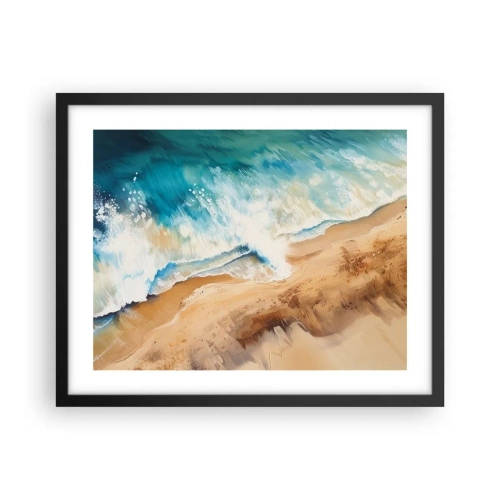 Poster in einem schwarzem Rahmen - Zurückkehrende Welle - 50x40 cm