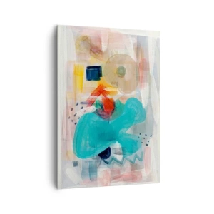Bild auf Leinwand - Leinwandbild - Abstrakte Formen und Farben schaffen eine dynamische Komposition - 50x70cm - Buntes Spiel - Moderne Wanddekoration für Wohnzimmer und Schlafzimmer ARTTOR