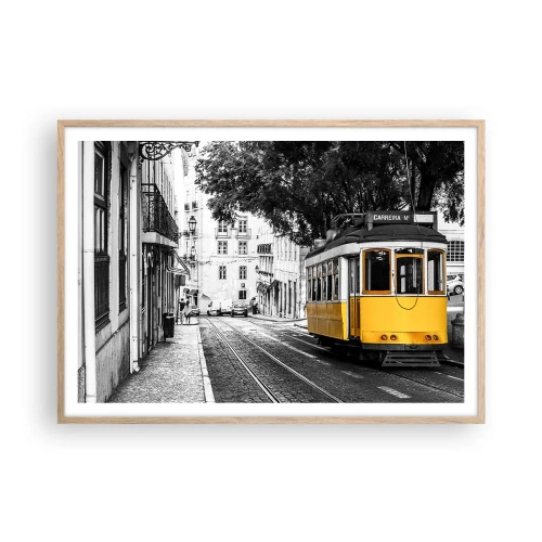 Poster in einem Rahmen aus heller Eiche - Und Fado im Hintergrund - 100x70 cm