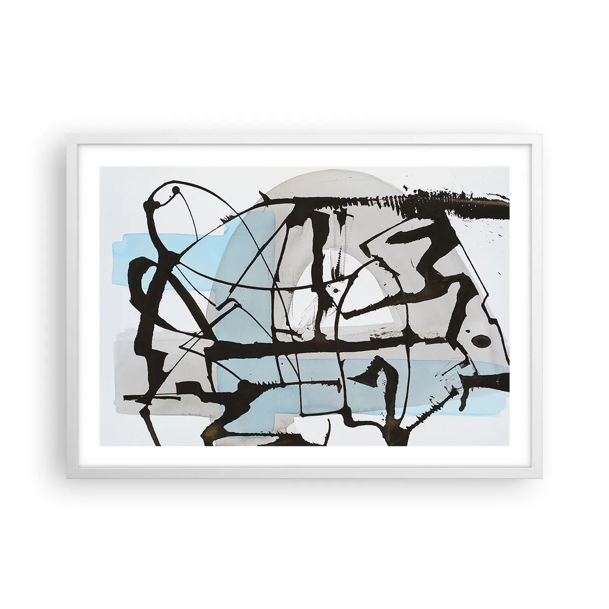 Poster in einem weißen Rahmen - Trotzdem blau - 70x50 cm