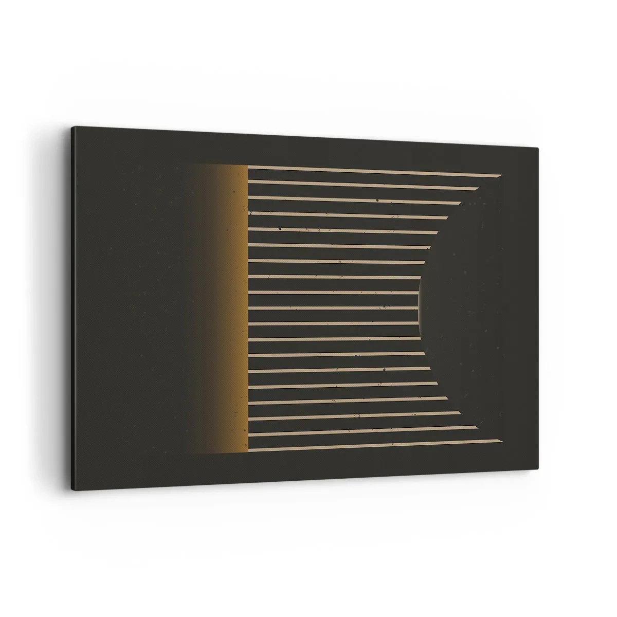 Bild auf Leinwand - Leinwandbild - Geometrisches Muster mit Streifen auf dunklem Hintergrund - 100x70cm - Die Dunkelheit erkunden - Moderne Wanddekoration für Wohnzimmer und Schlafzimmer ARTTOR