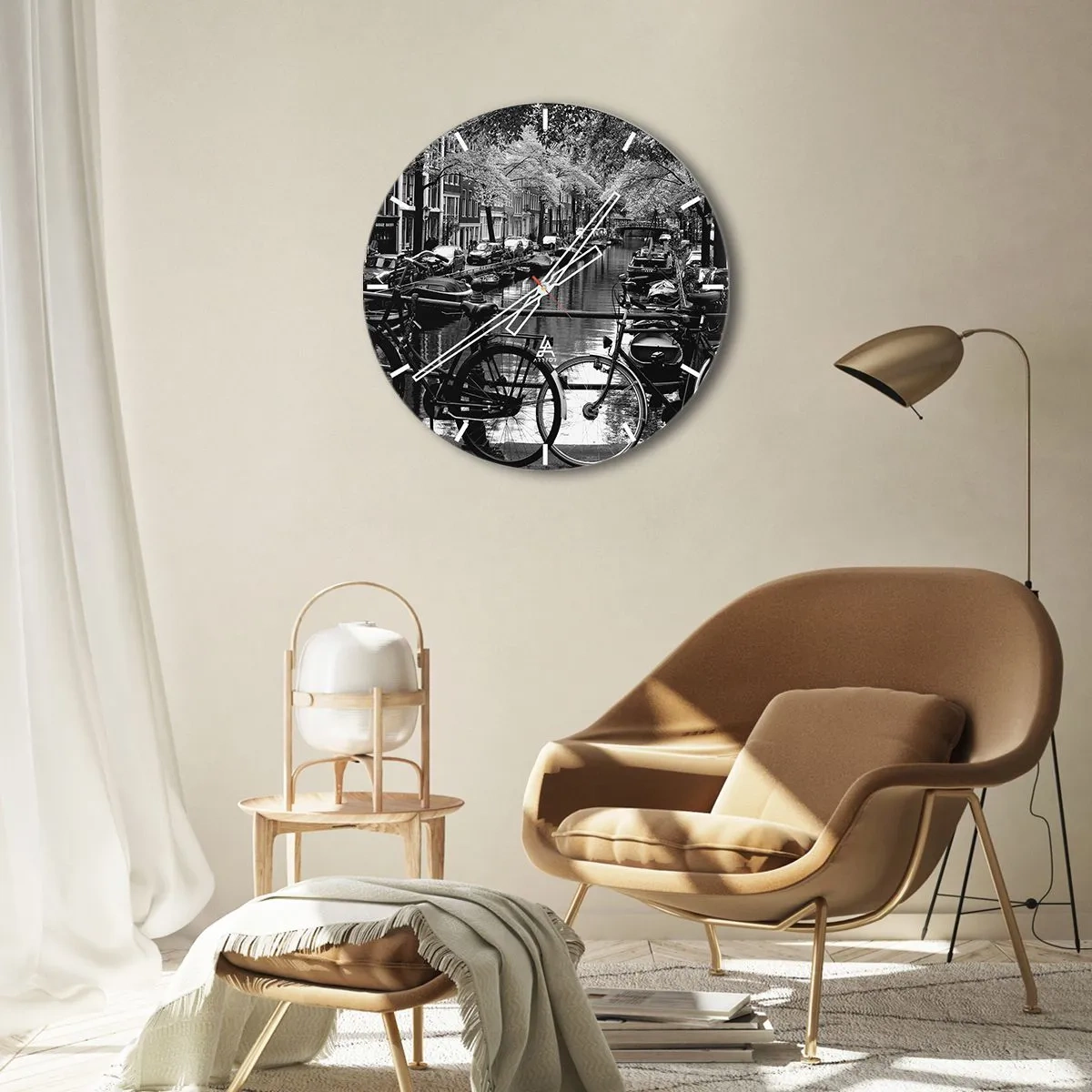 Wanduhr - Glasuhr - Ein sehr holländischer Anblick - 40x40 cm