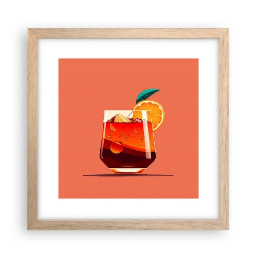 Poster in einem Rahmen aus heller Eiche - Sommerliche Erfrischung - 30x30 cm