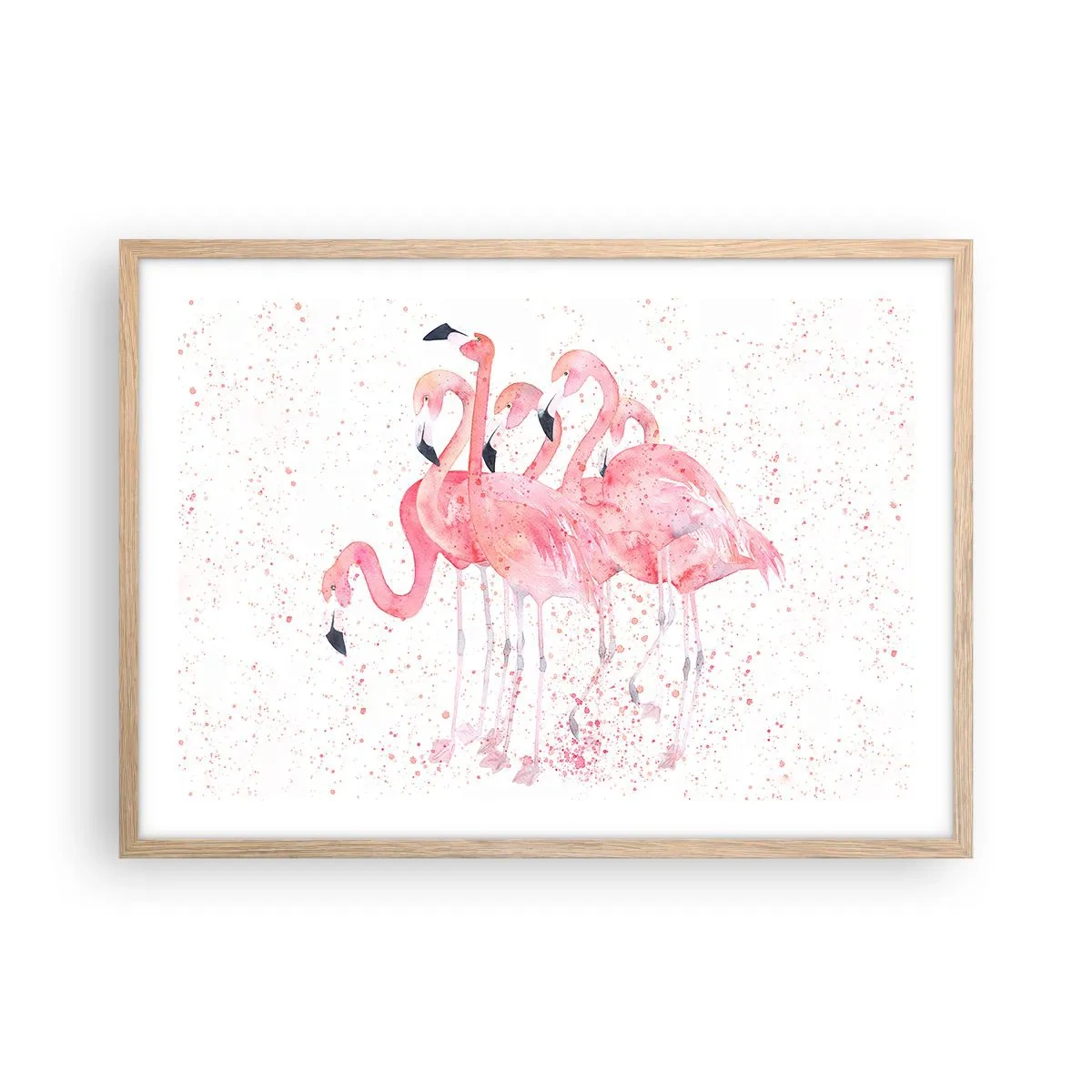 Poster in einem Rahmen aus heller Eiche - Rosa Ensemble - 70x50 cm