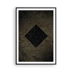 Poster in einem schwarzem Rahmen - Geometrie im glamourösen Stil - 70x100 cm