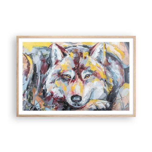 Poster in einem Rahmen aus heller Eiche - Seelenfrieden unter den Lieben - 91x61 cm