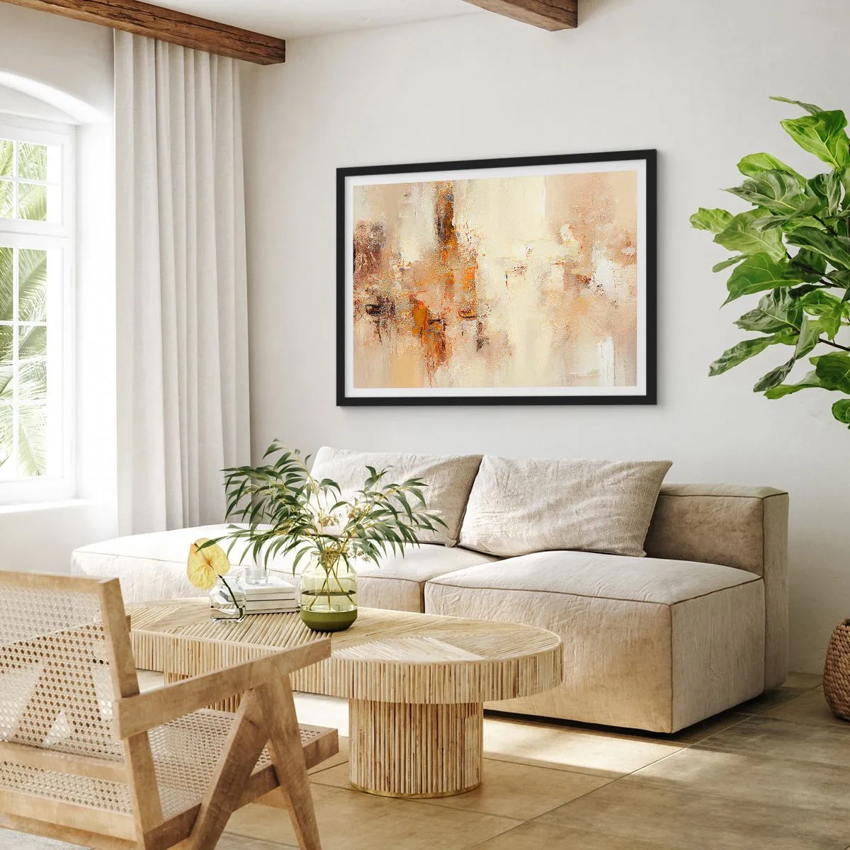 Poster in einem schwarzem Rahmen - Seele aus Bernstein - 91x61 cm