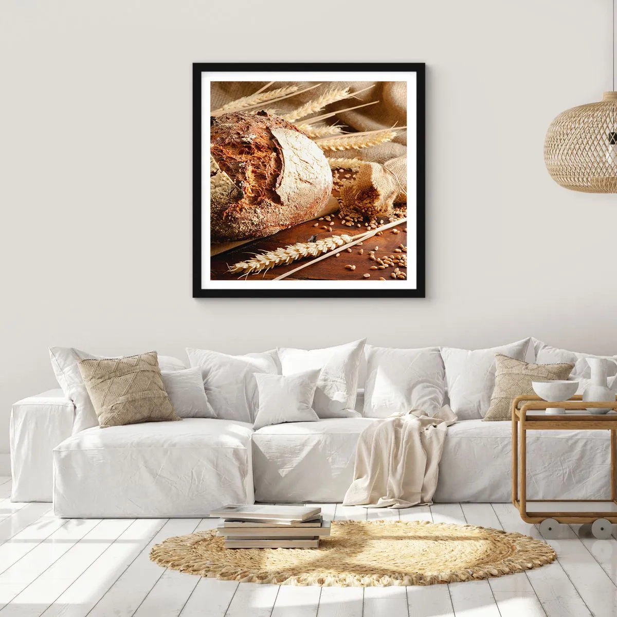 Poster in einem schwarzem Rahmen - Appetitanregend, duftend, knackig - 30x30 cm