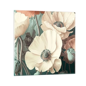 Glasbild - Bild auf glas - Flüstern von Mohnblumen - 40x40 cm