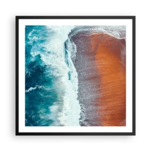 Poster in einem schwarzem Rahmen - Berührung des Ozeans - 60x60 cm