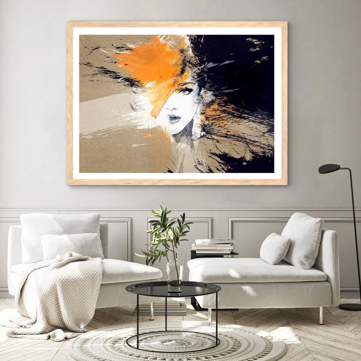 Poster in einem Rahmen aus heller Eiche - Und es ist Licht - 50x40 cm