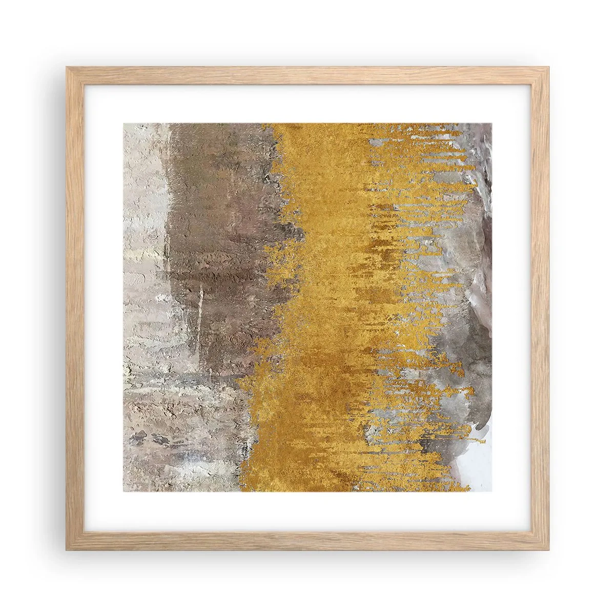 Poster in einem Rahmen aus heller Eiche - Goldene Explosion - 40x40 cm