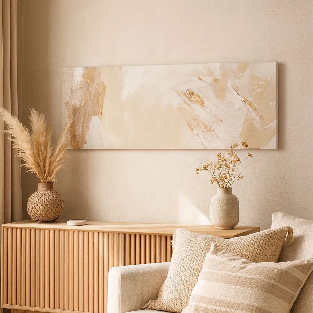 Bild auf Leinwand - Leinwandbild - Pastellkomposition - 100x40 cm