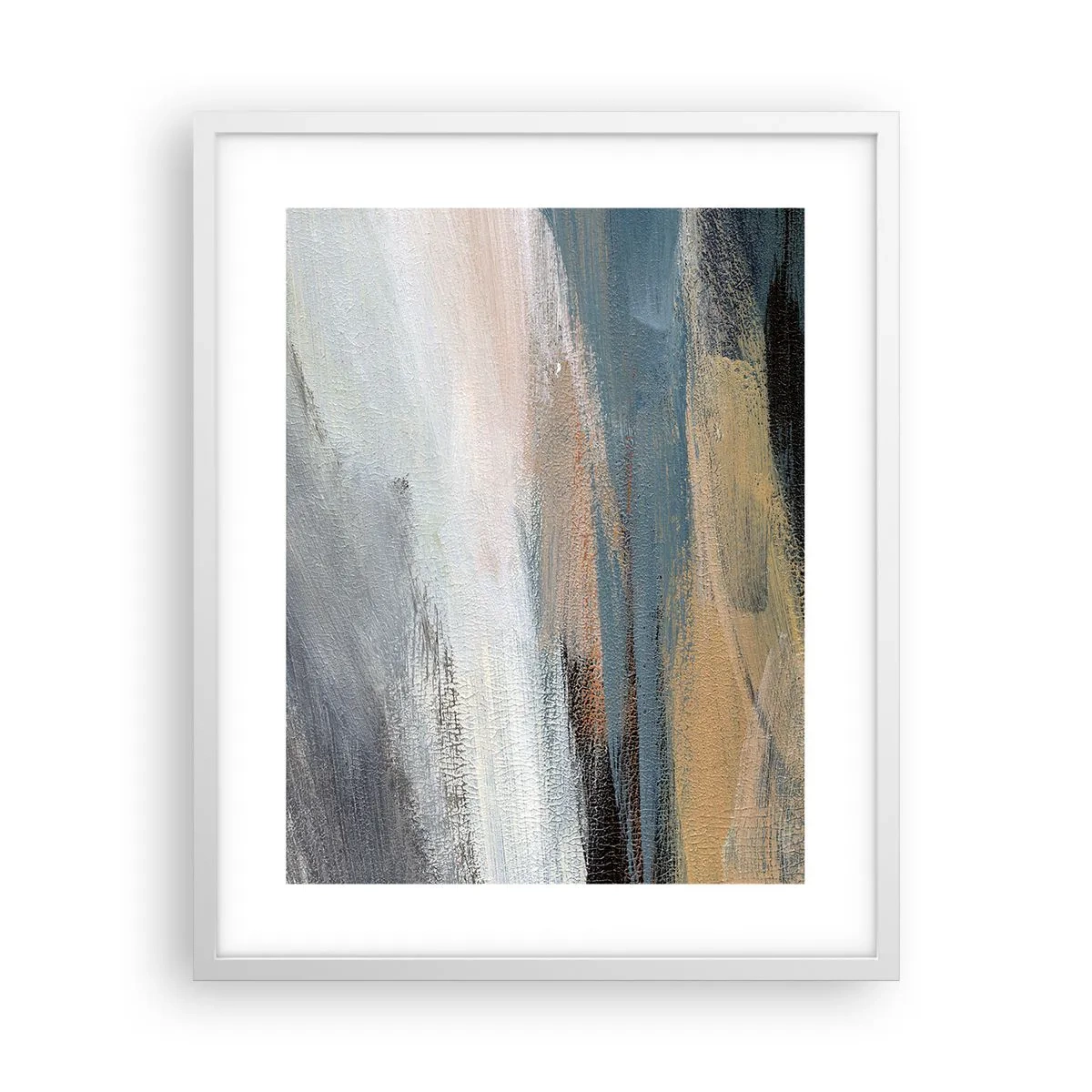 Poster in einem weißen Rahmen - Abstraktion: nördliche Landschaft - 40x50 cm
