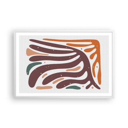 Poster in einem weißen Rahmen - Strahlende organische Komposition - 91x61 cm