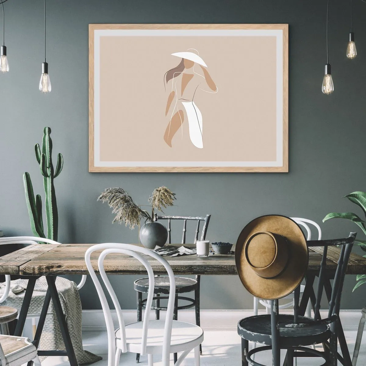 Poster in einem Rahmen aus heller Eiche - Mode macht Spaß - 70x50 cm