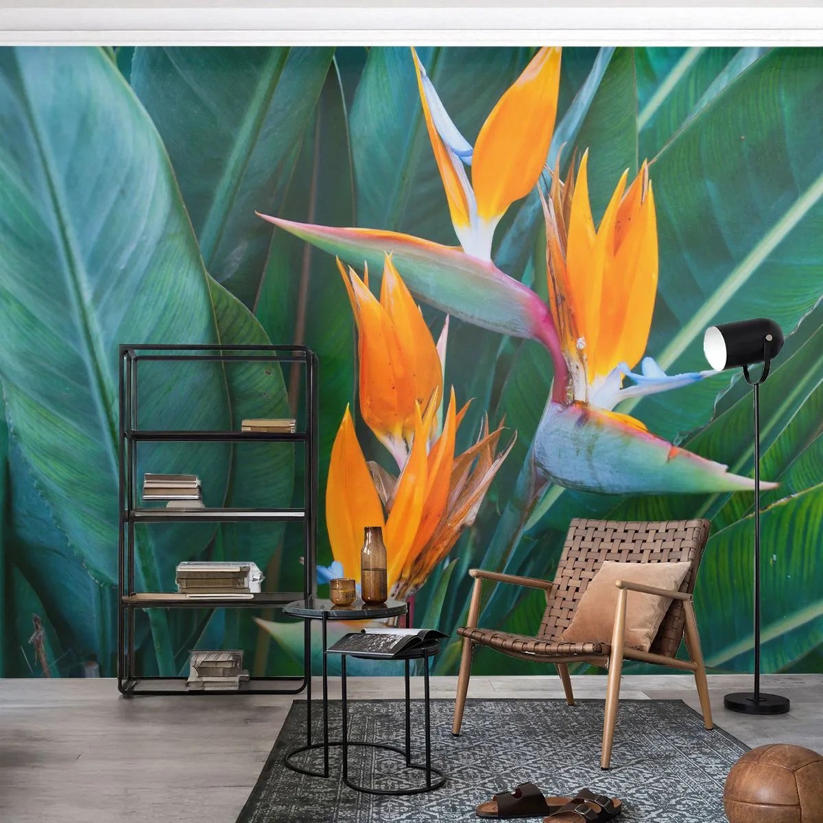 Fototapete Premium Canvas - Ist es eine Blume oder ist es ein Vogel? - Strelitzia Royal, Blume, Afrika - 400x280 cm