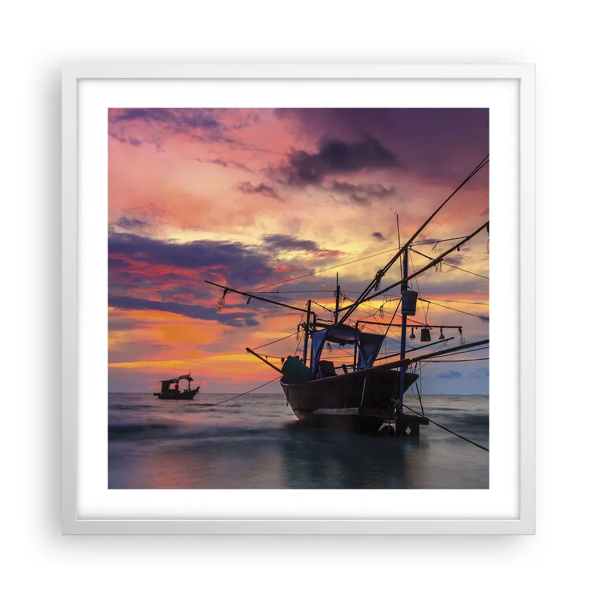 Poster in einem weißen Rahmen - Exotischer Abend - 50x50 cm