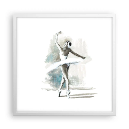 Poster in einem weißen Rahmen - In einen Schwan verzaubert - 50x50 cm