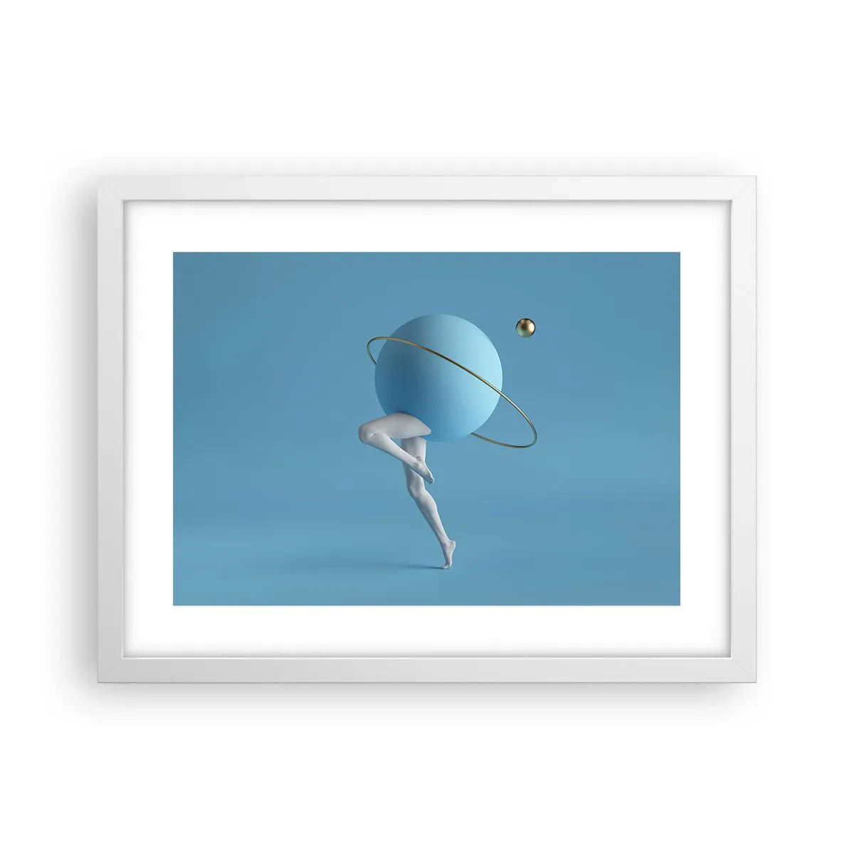 Poster in einem weißen Rahmen - Und die Planeten spielen verrückt - 40x30 cm