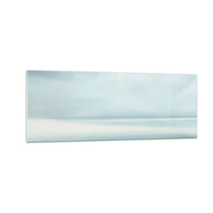 Glasbild - Bild auf glas - Eine minimalistische Landschaft in zarten Blautönen - 140x50cm - Frieden bis zum Horizont - Moderne Wanddekoration für Wohnzimmer und Schlafzimmer ARTTOR