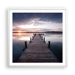 Poster in einem weißen Rahmen - Eine stille Grenze zwischen Tag und Nacht - 60x60 cm