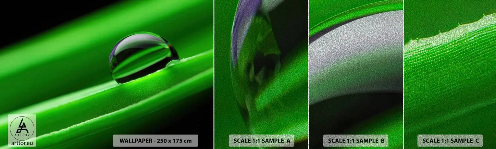 Fototapeten Muster Premium Sand - Leben hautnah - Abstraktion, Grafik, Ein Wassertropfen - 100x30 cm