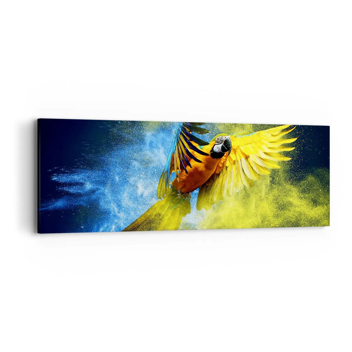 Bild auf Leinwand - Leinwandbild - Im blauen und goldenen Staub - 90x30 cm