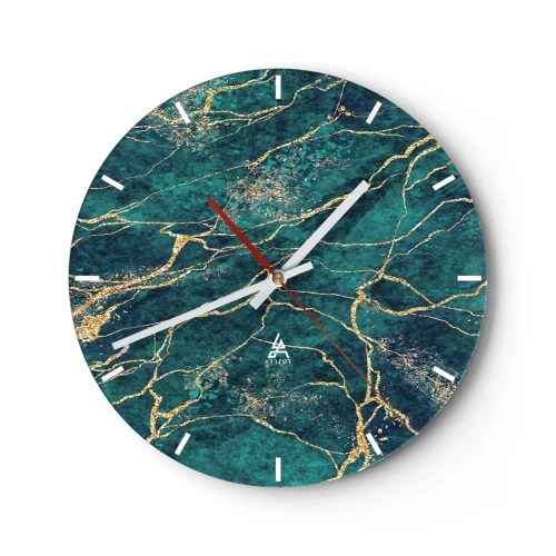 Wanduhr - Glasuhr - Goldmine - 40x40 cm